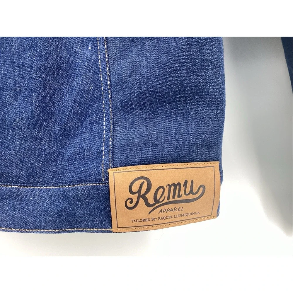 Remu Apparel 100% Wool Lined Denim Jacket Reversible Size Small